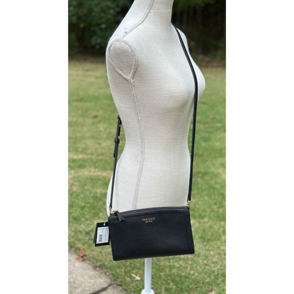 Kate Spade K6554 Knott Black Pebbled Leather Small Crossbody NWT